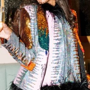Queen of Sparkles Sequin Blazer in XS. Date Night, Vegas, with graphic T & jeans